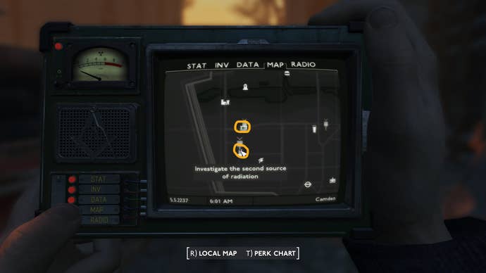 The location of two sources of radiation are marked on the map in Fallout 4 mod, Fallout London