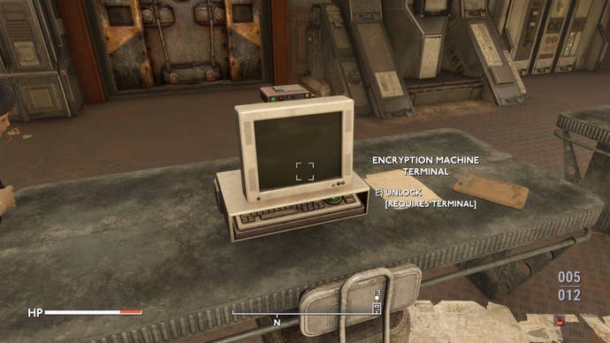 The player looks at a terminal in Westminster University in Fallout 4 mod, Fallout London