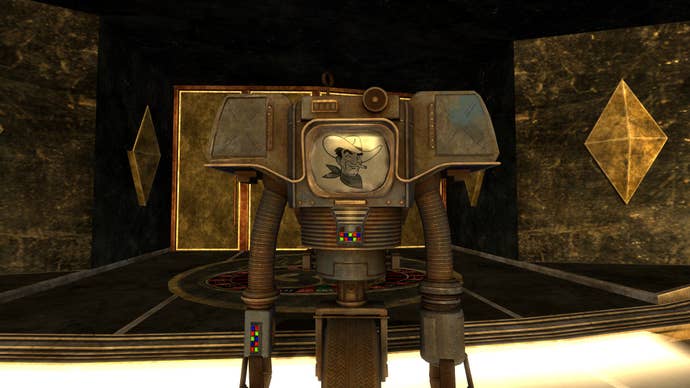 Victor outside the Lucky 38 in Fallout New Vegas.