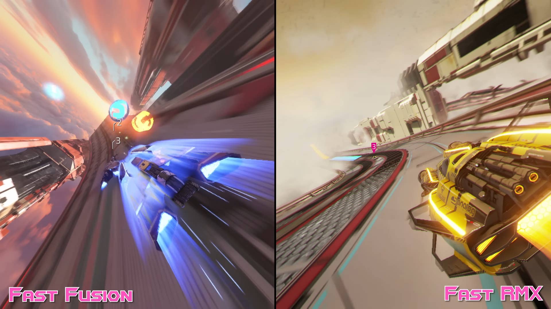 Fast Fusion actually runs at a lower resolution than Fast RMX on the OG Switch. Screenshot comparison of the two games.