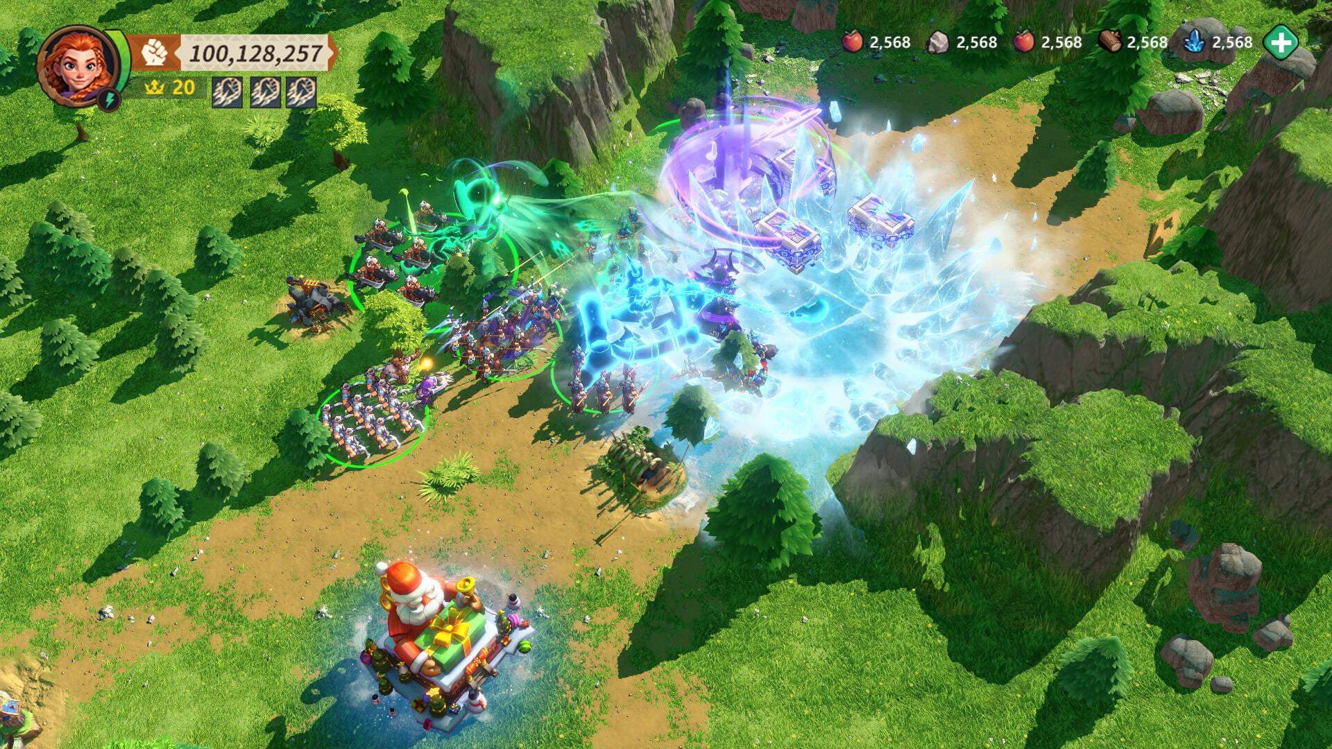 The player's troops can be seen attacking an area in Fate War - 1