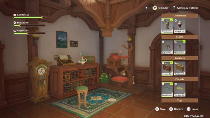 Dustball’s prefered accessories in the Feline Fortress Furrdyssey event in Genshin Impact 4.5.