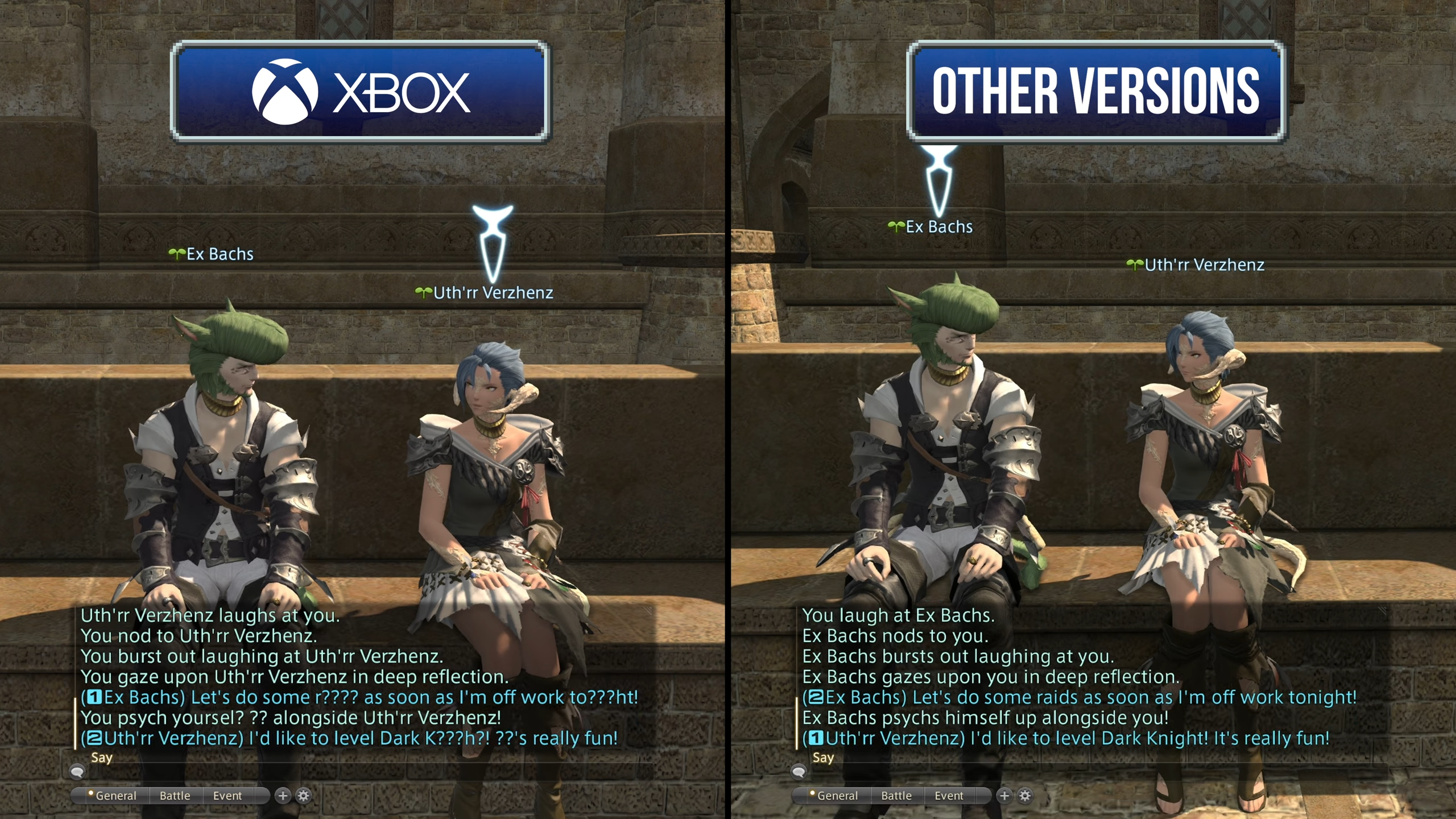 final fantasy 14: chat filter on xbox series x/s vs other versions