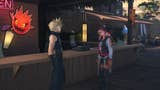 Cloud speaking with Regina at the Card Carnival booth in Costal del Sol in Final Fantasy 7 Rebirth.