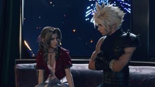 Cloud and Aerith on the Gold Saucer ferris wheel date in Final Fantasy 7 Rebirth.