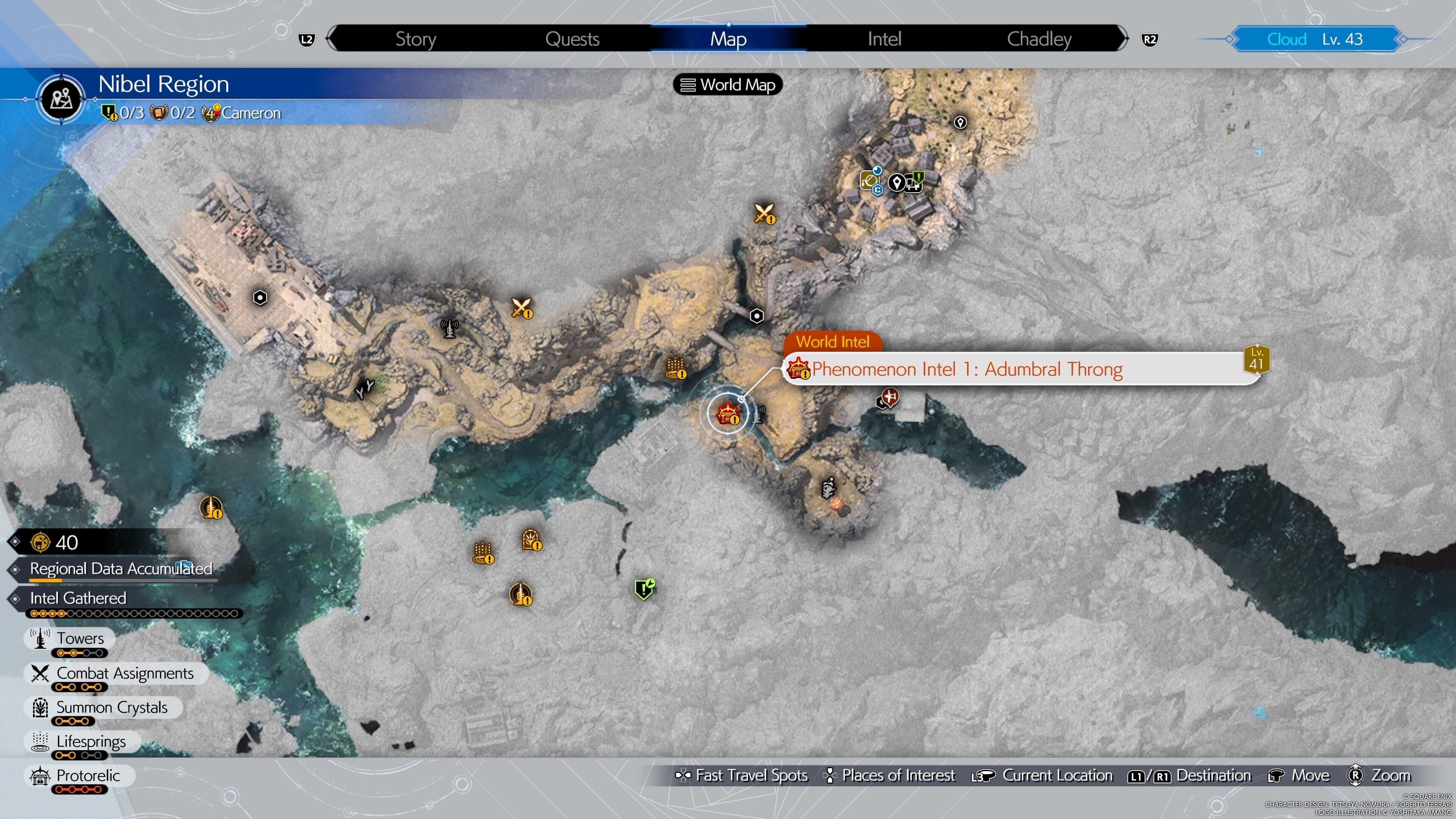 Map location of the Nibel Protorelic in Final Fantasy 7 Rebirth.
