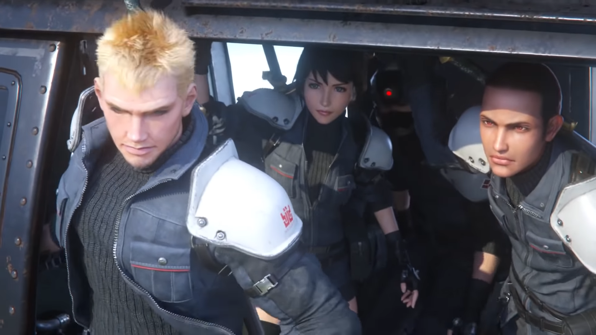 Three soldiers in Final Fantasy 7 The First Soldier