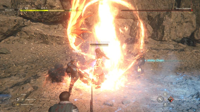 Battling the Shiva’s Dominant boss in Final Fantasy SVI.