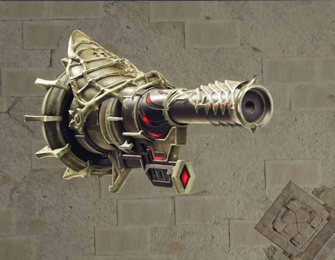 Barret's Calamitous Bazooka weapon in Final Fantasy 7 Rebirth.