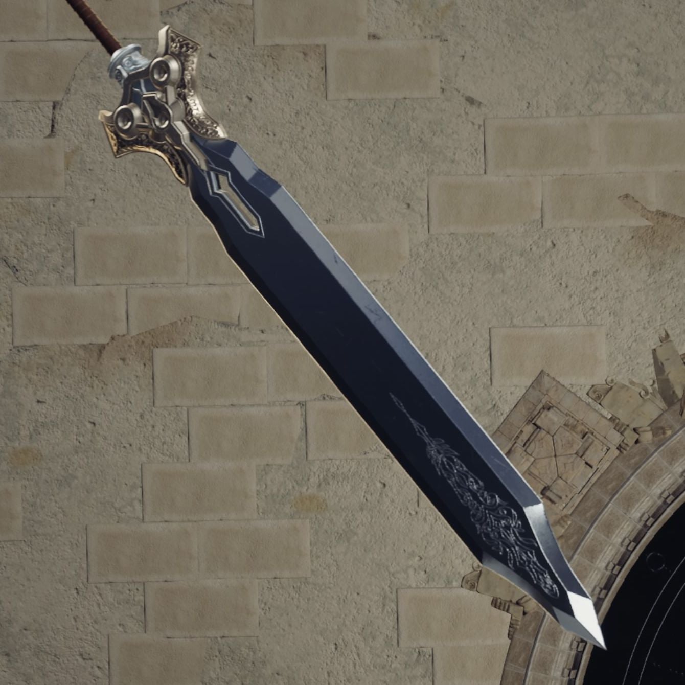 Cloud&rsquo;s Sleek Saber weapon in Final Fantasy 7 Rebirth.