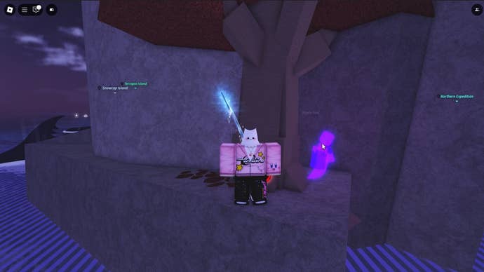 The player stands near Minish at Harvester’s Spike in Fisch