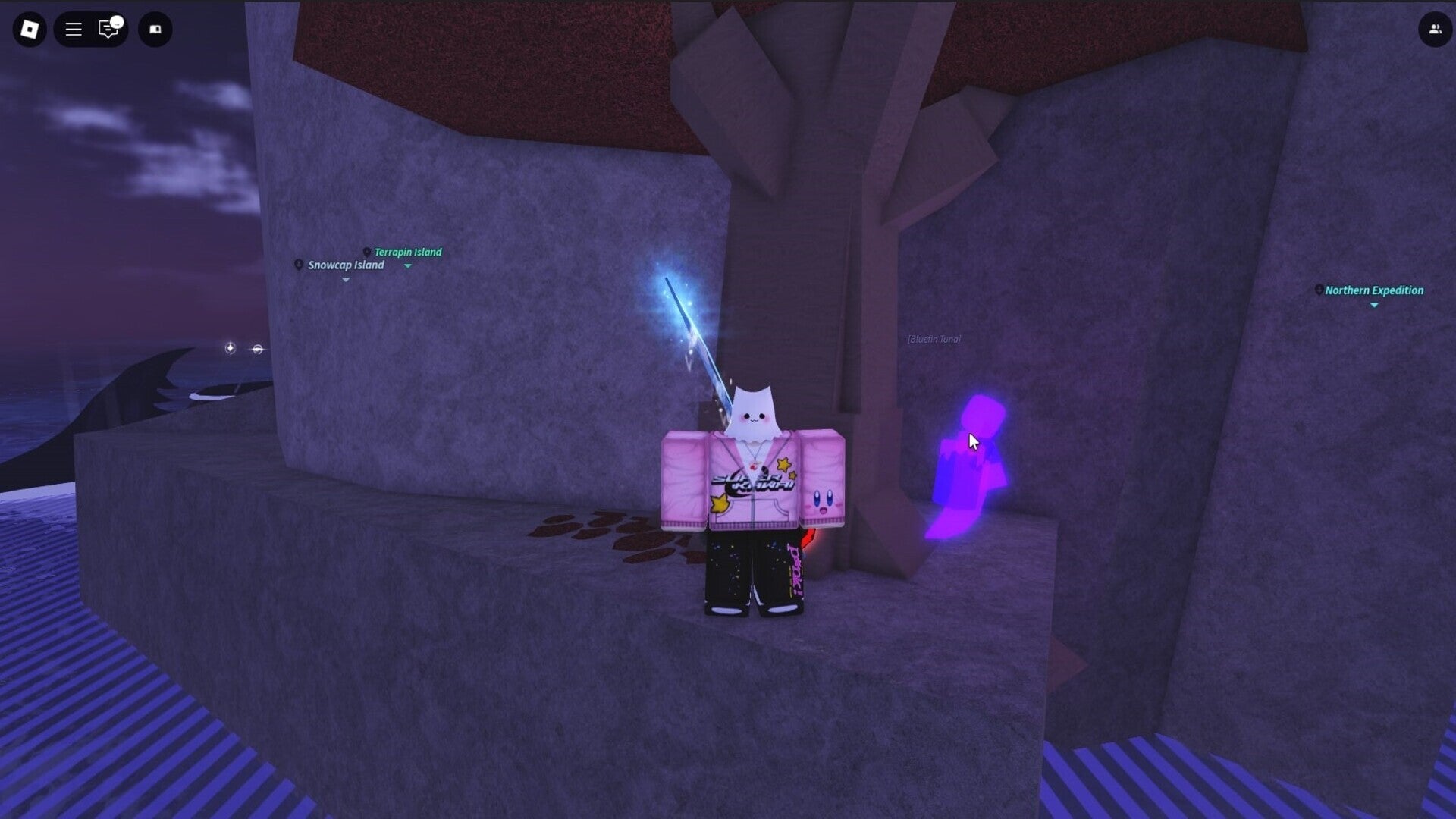 The player stands near Minish at Harvester's Spike in Fisch - 1