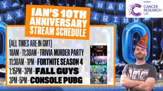 Help Ian celebrate 'HigTen', his 10 year Eurogamer anniversary by joining his 7 hour community-based stream