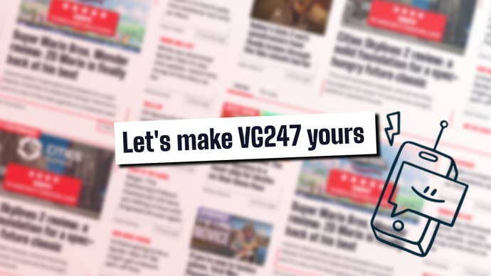 Newsprint-style image with a header that says ‘Let’s Make VG247" yours across the front