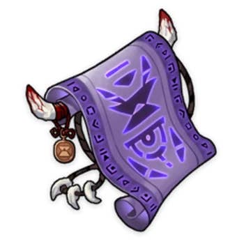Menu view of Forbidden Curse Scroll in Genshin Impact.
