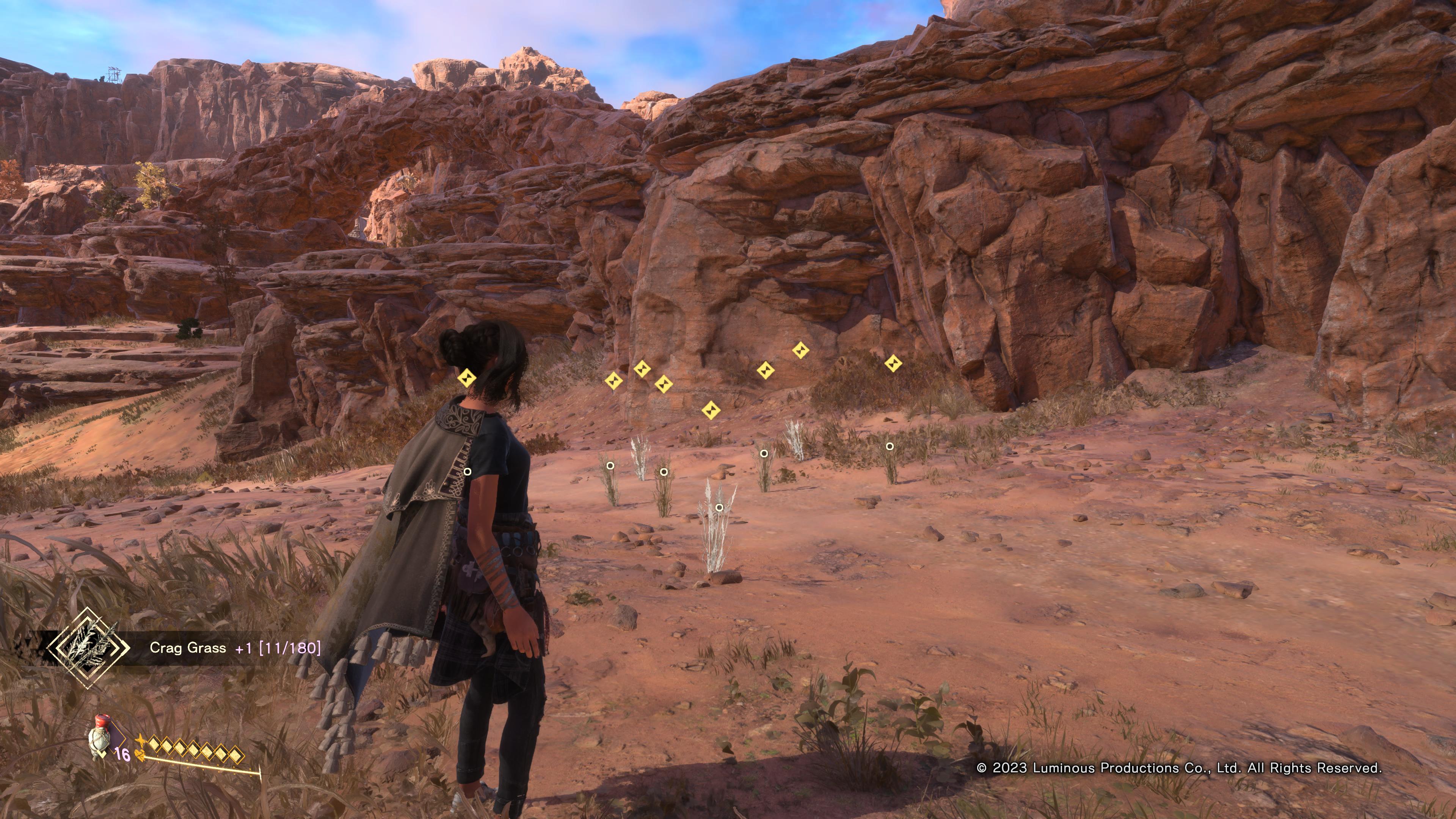 Frey collecting Crag Grass in Praenost in Forspoken