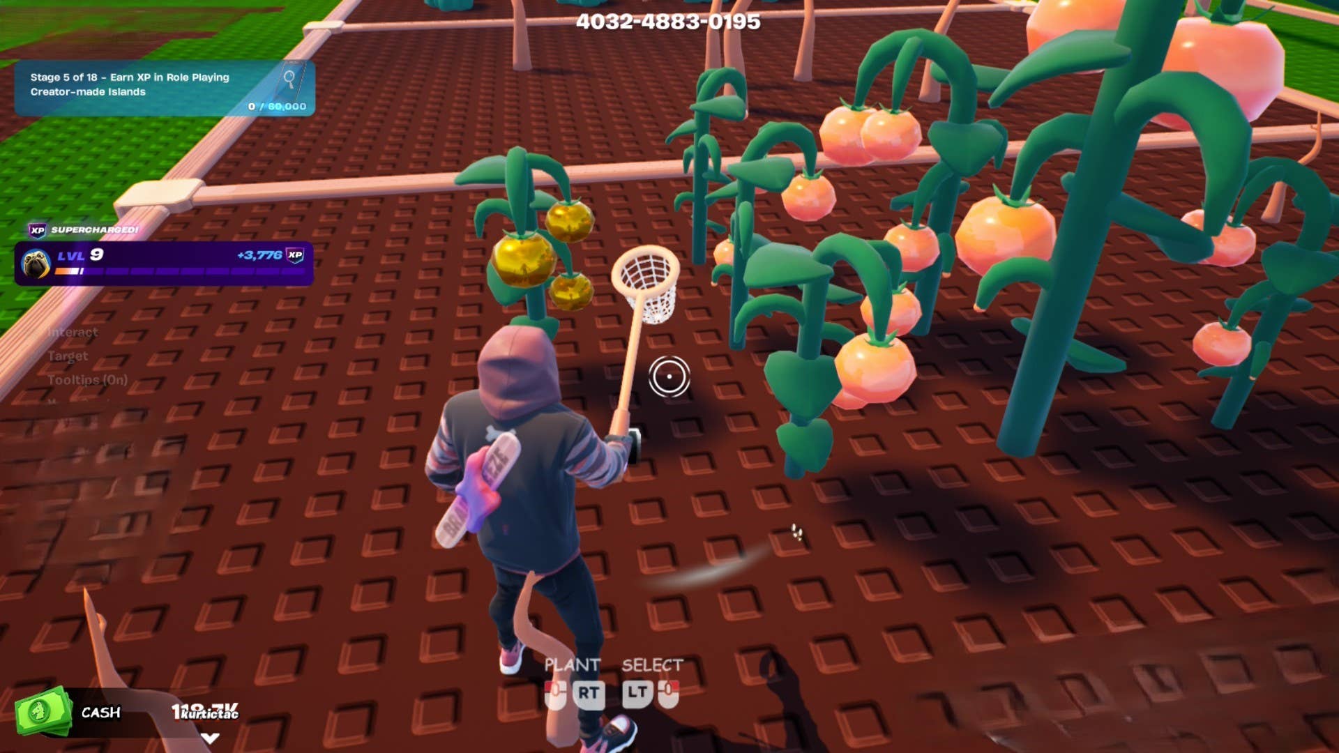 A player harvests crops in Go Garden.