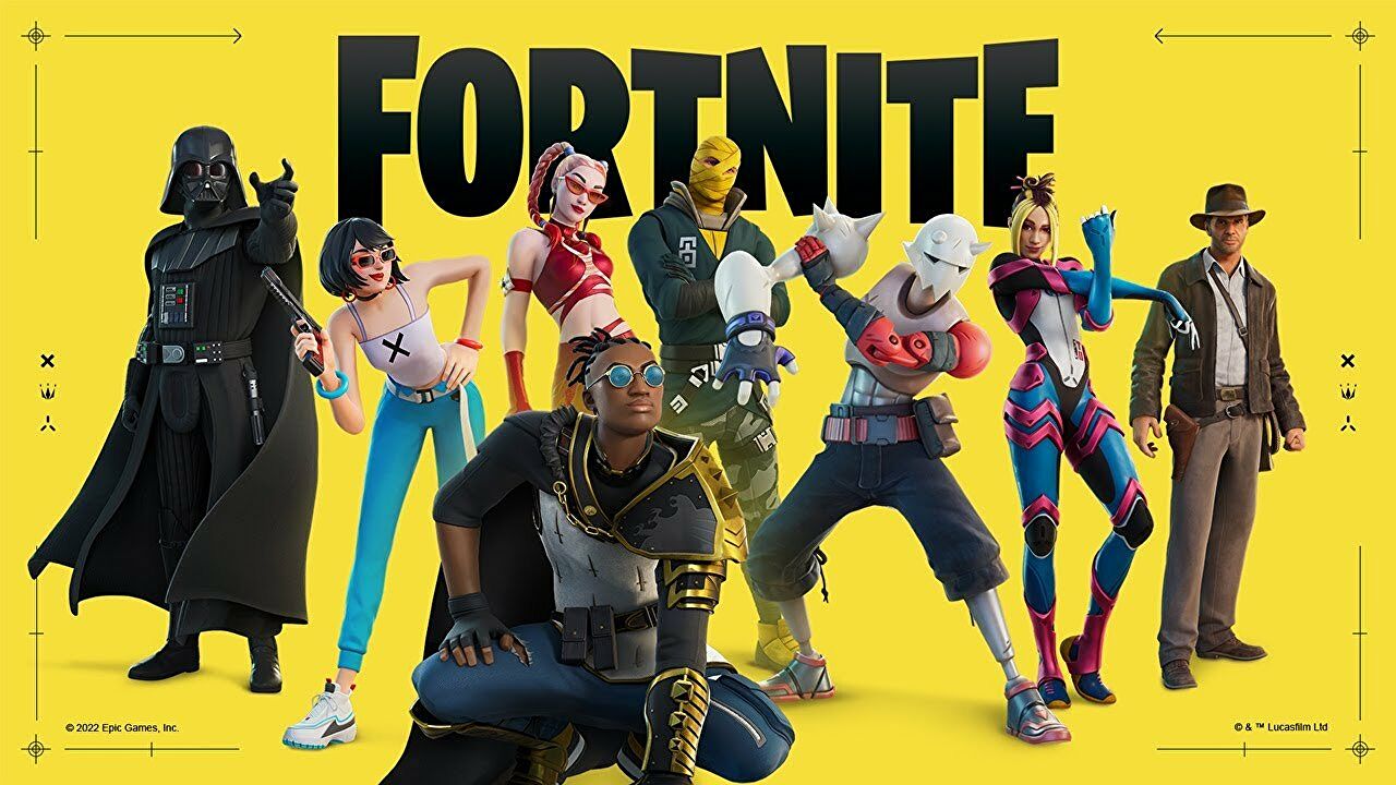 Fortnite Chapter 3 Season 3 Battle Pass skins, waaronder Darth Vader, Adira, Malik, Sabina, en Evie