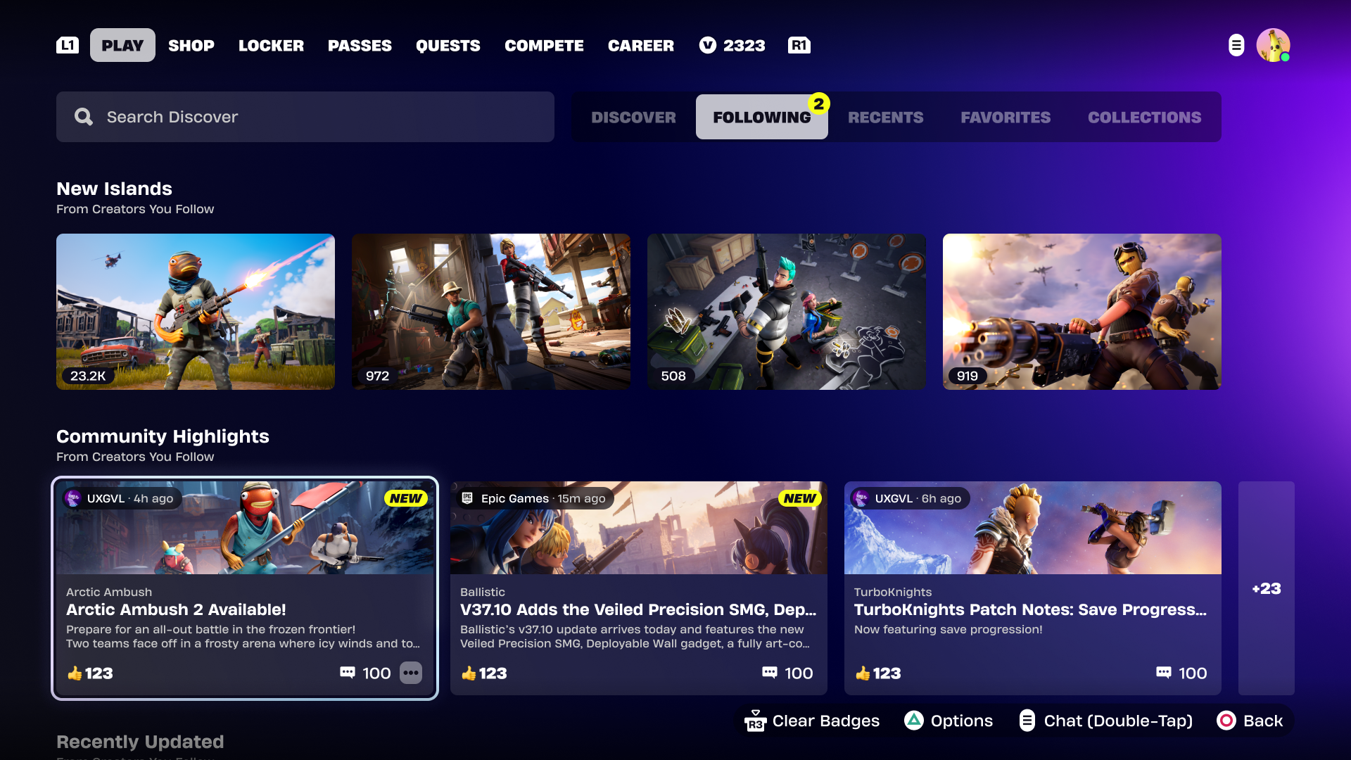 Screenshot of Fortnite Creator Communities