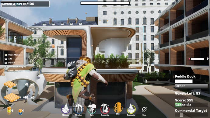 Fortnite Re:Imagine London screenshot showing a cube being converted into residences