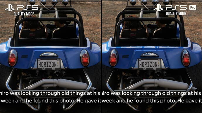 Forza Horizon 5 screenshot - PS5 vs PS5 Pro, showing self-reflections on PS5 Pro