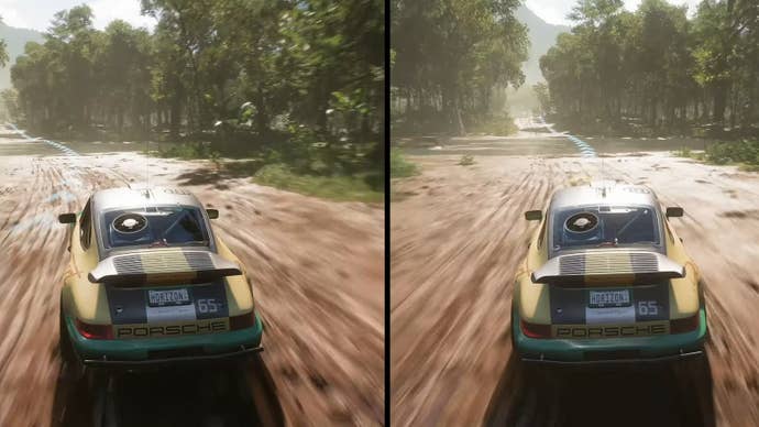 An image showing Forza Horizon 5 running on the PS5 in comparison to the Xbox Series X.