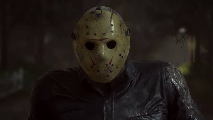 Jason Voorhees staring into the camera.