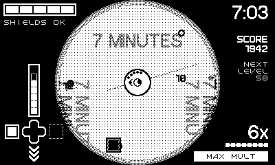 Action in Fulcrum Defender showing a seven-minute warning.