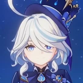 cropped view of furina in the character menu from the shoulders up