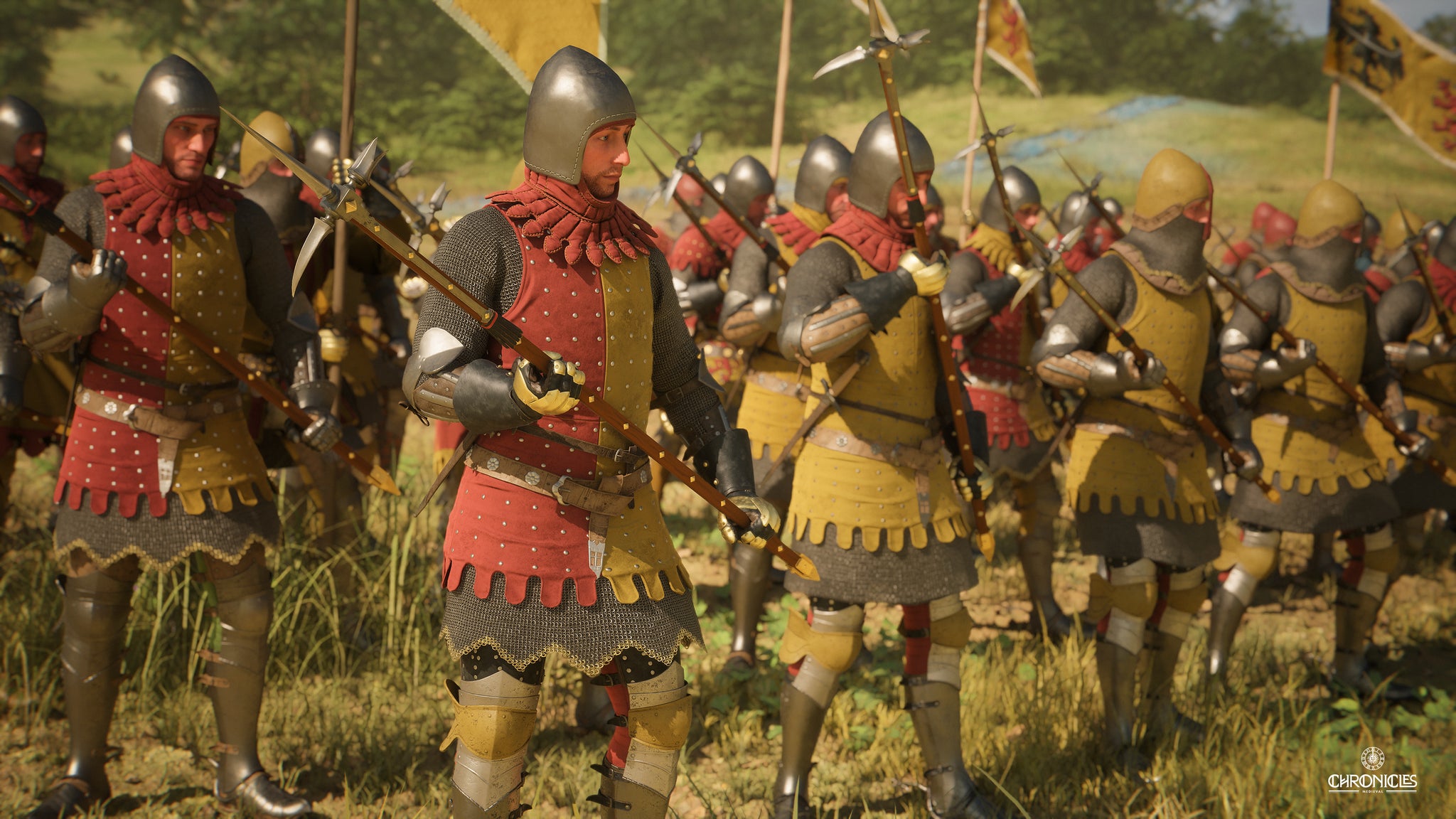 Chronicles Medieval: как историческая достоверность сочетается с геймплеем Солдаты в Chronicles Medieval с оружием и исторически точными доспехами
