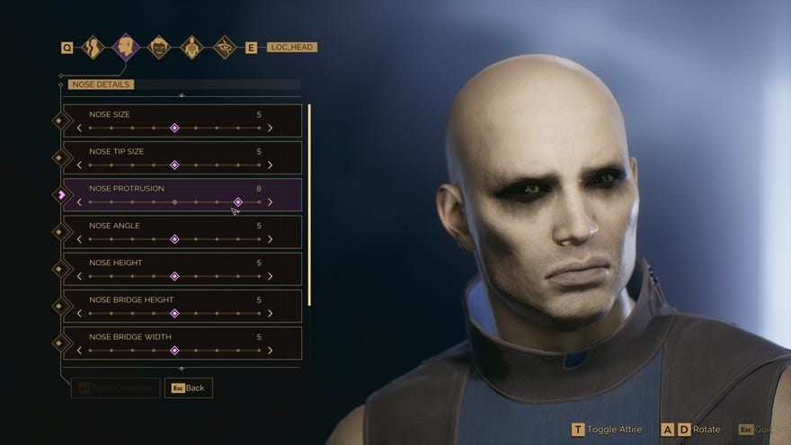 A character creation menu from Dune: Awakening, showing the player choosing a Harkkonen background
