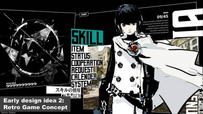 Metaphor: ReFantazio UI concept design with black and white box design