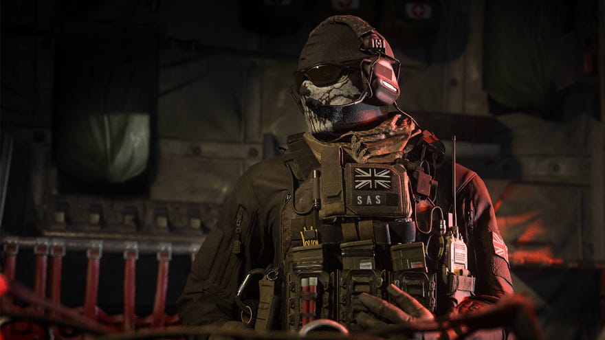 A promotional shot of SAS operator Simon "Ghost" Riley about to go into action in Modern Warfare 3.