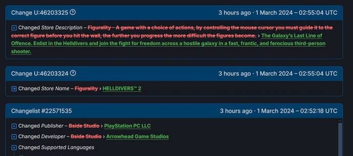 Fake Helldivers 2 SteamDB history