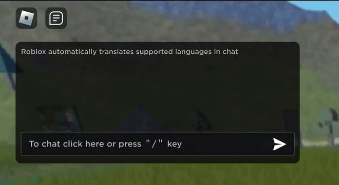 A short clip showing Roblox's new text translation tool in action, translating between English, Korean, and German.