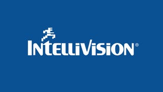 Intellivision white logo on blue background