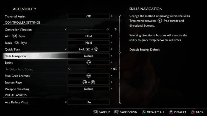 God of War: Ragnarok accessibility options