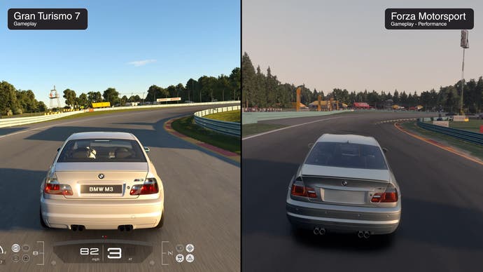 forza vs gran turismo 7 comparison:  bmw m3 external