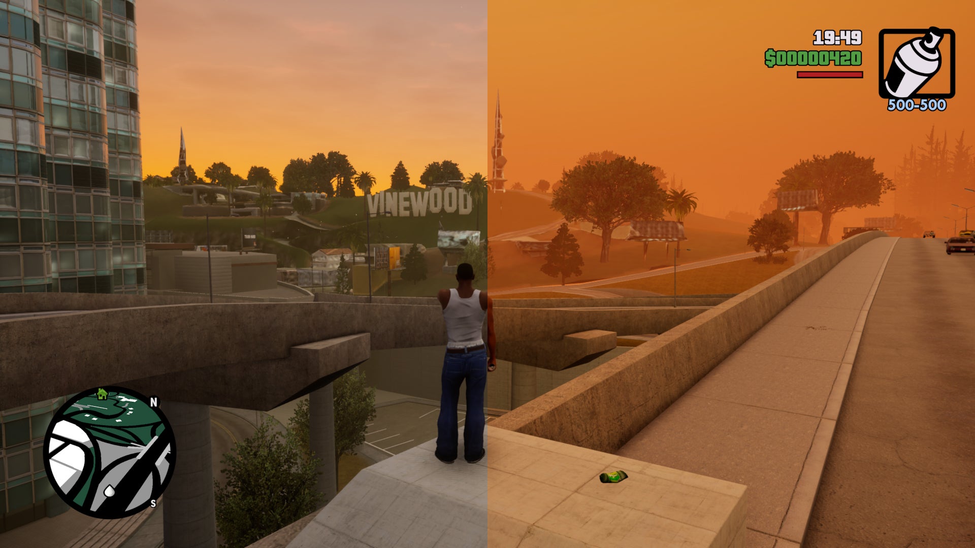 GTA San Andreas Definitive - lighting comparison 2 - 3