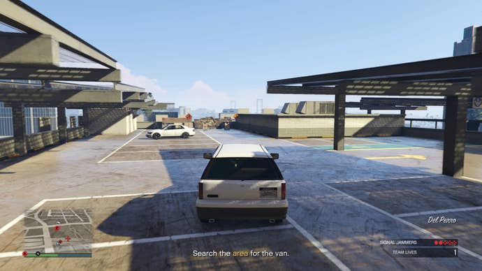 The car park near jammer E in GTA Online Criminal Enterprises.