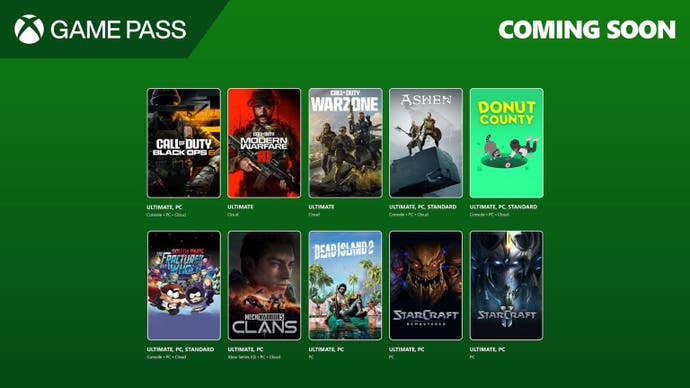 Game Pass titles coming soon