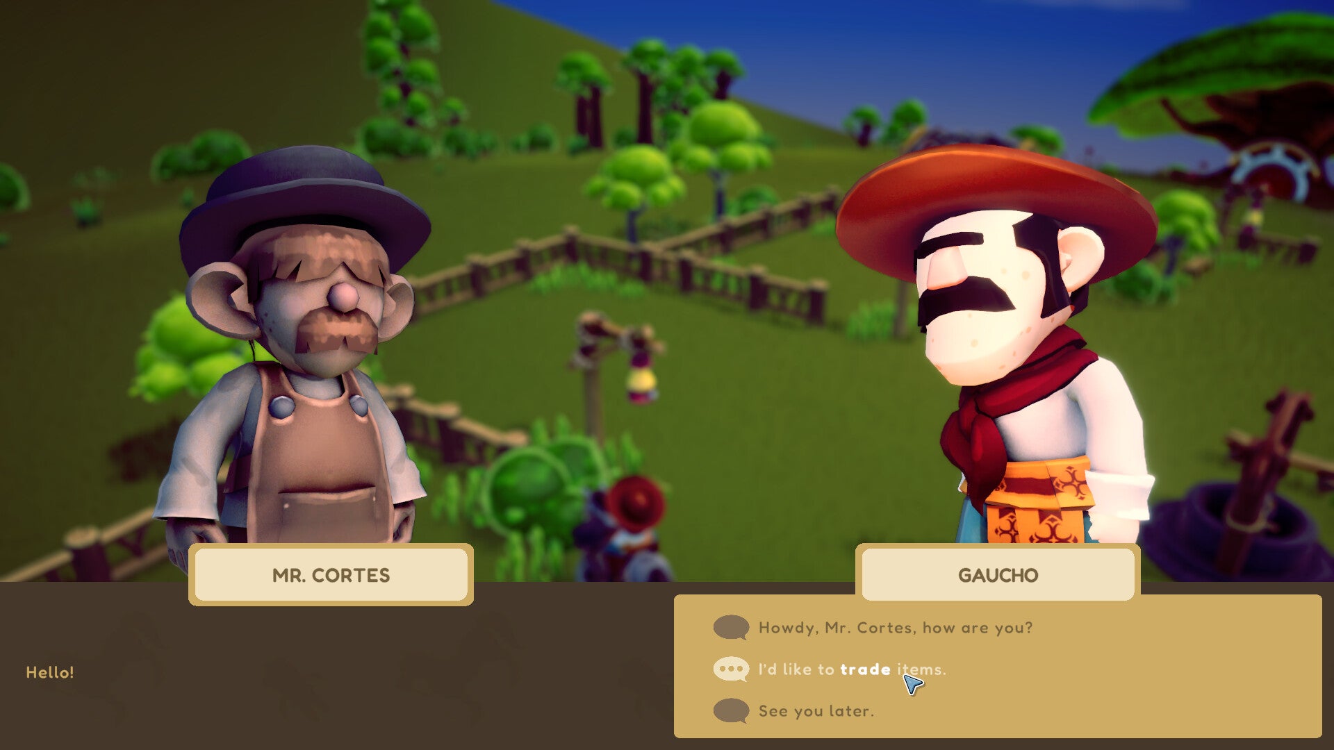 Gaucho converses with Mr Cortes in Gaucho and the Grassland.