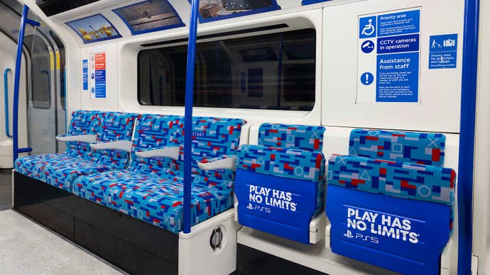 PlayStation 30th Tube carriage with Sony branding.