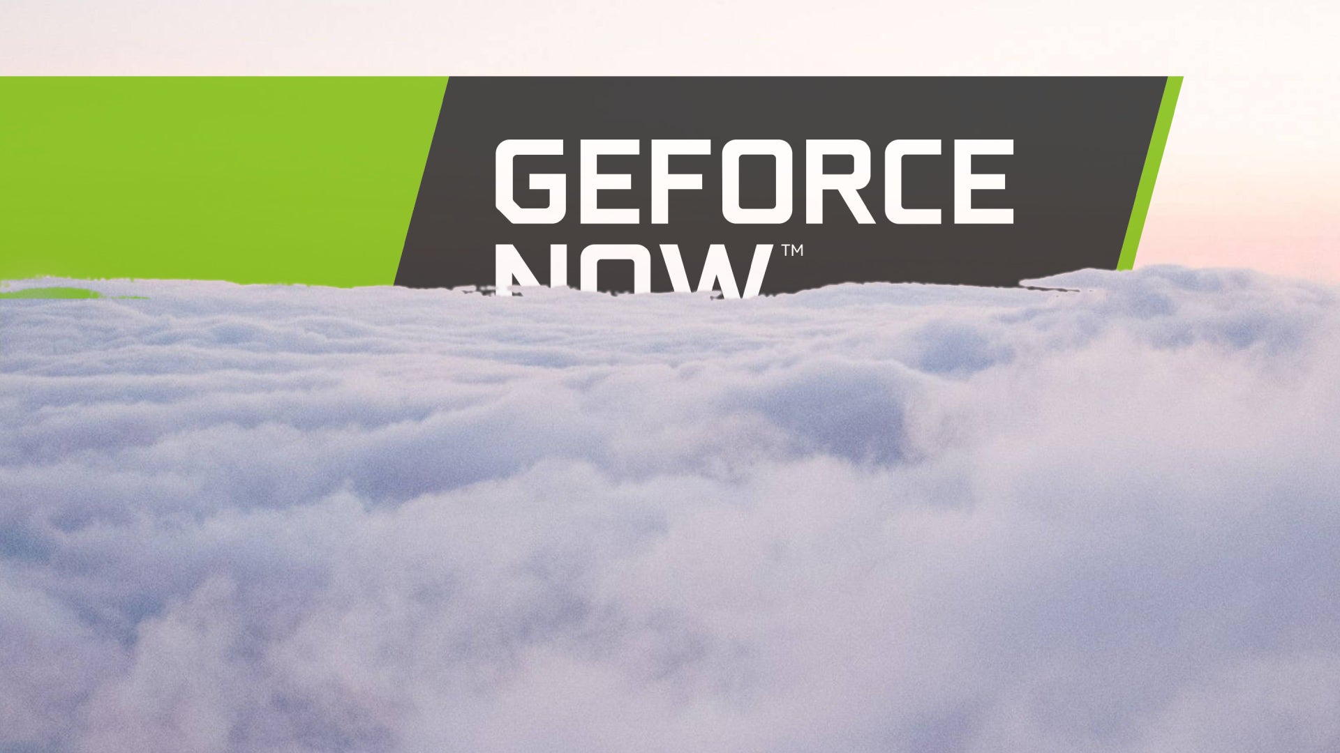 The GeForce Now logo peeks over a bank of nice fluffy cumulous clouds - 7