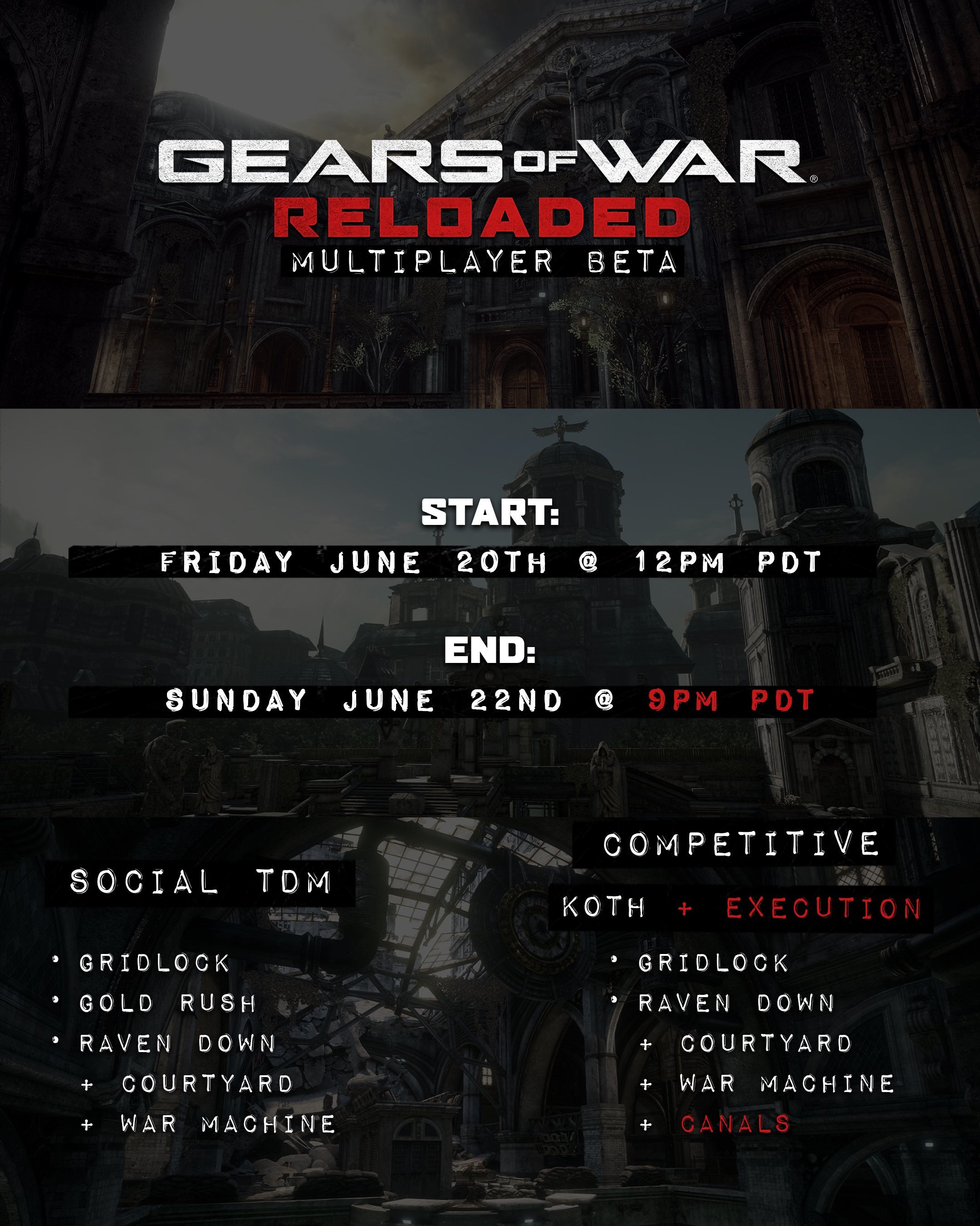 Gears of War Reloaded second beta weekend infographic