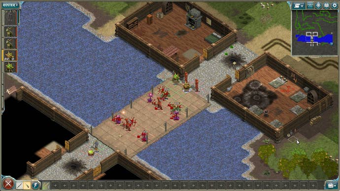 An encounter on a bridge in RPG Geneforge 2 - Infestation