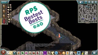 Fighting the RPS Bestest Best badge in a Geneforge 2 - Infestation cavern.