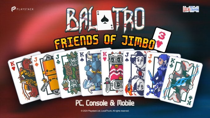 Balatro añade una nueva actualización con cartas de Don't Starve, Warframe o Enter the Gungeon
