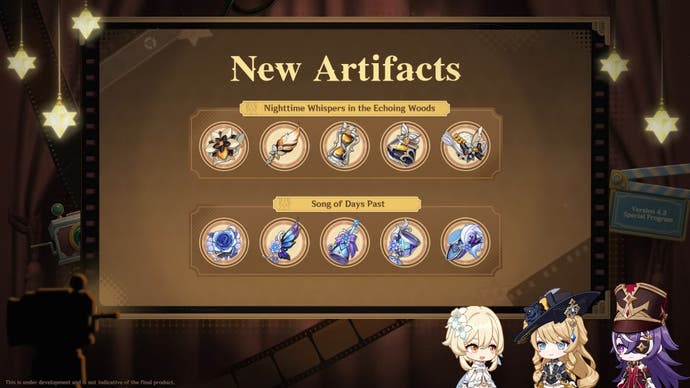 all menu icons for the two new artifact sets for version 4.3
