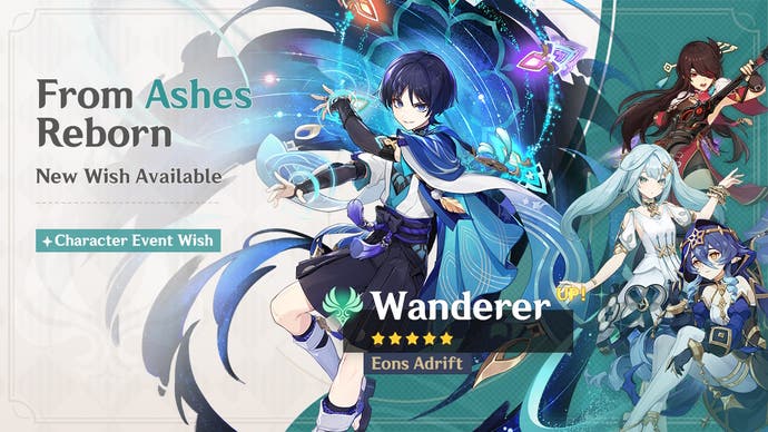 Wanderer's Banner in Genshin Impact during version 4.6, with 4-Stars Beidou, Faruzan, and Layla.